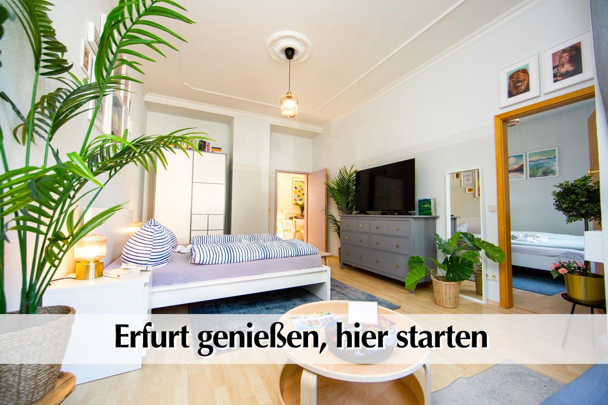 12 Fewos Im Jugendstilhaus Mit Aufzug, Terrasse, Kingsize-Bett, Smart-Tv, Etc 埃尔福特 客房 照片