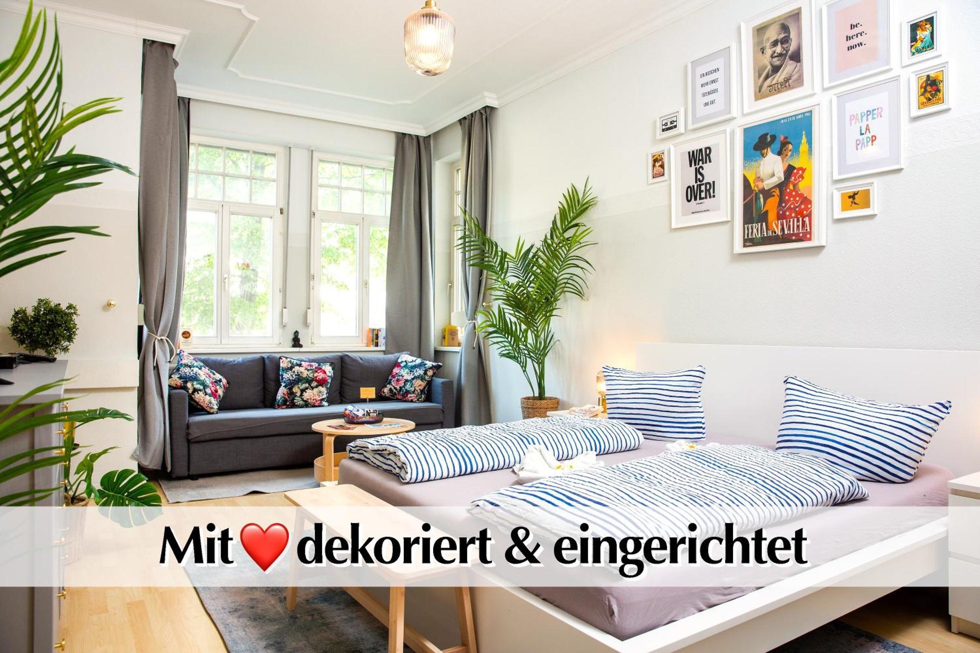 12 Fewos Im Jugendstilhaus Mit Aufzug, Terrasse, Kingsize-Bett, Smart-Tv, Etc 埃尔福特 客房 照片